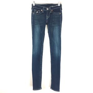 True Religion Julie Super Skinny Jeans Dark Wash Low Rise Festival Band Party